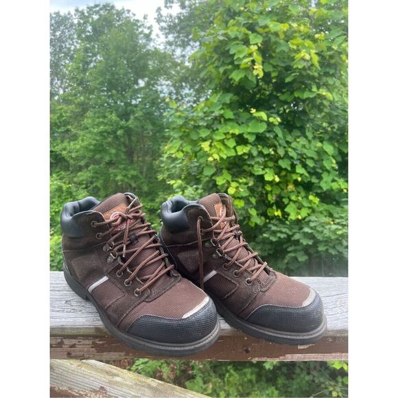 Brahma Men’s Steel Toe Work/Safety Boots Sz 12 Brown / Black - Picture 1 of 8